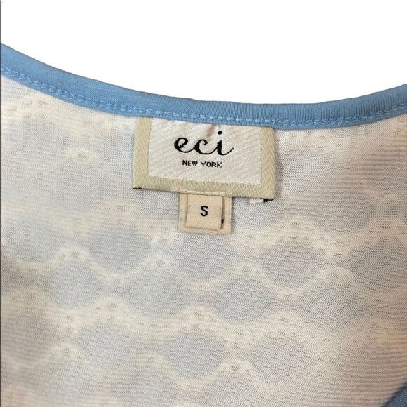 Eci Light Blue And White Sleeveless Dress, Size S - Picture 5 of 8